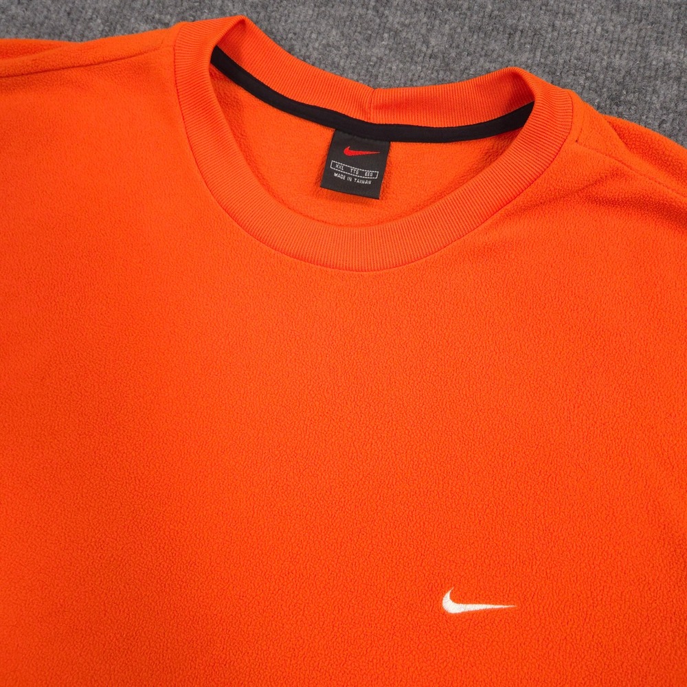 Vintage Nike Fleece Sweatshirt Mens XXL Orange Swoosh Crewneck Athletic 90s Y2K - Picture 2 of 8